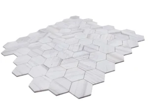 Alternative view of Mosaic Trắng vân gỗ lục giác