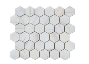 Mosaic Trắng vân gỗ lục giác