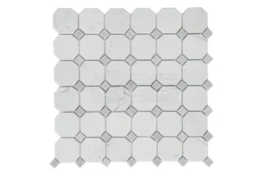 Mosaic bát giác trắng sữa
