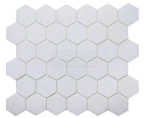 Mosaic Lục giác trắng muối