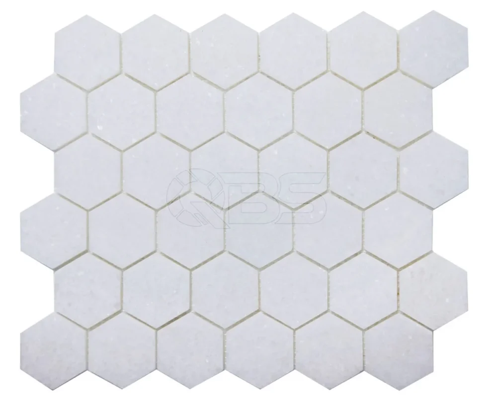 Mosaic Lục giác trắng muối