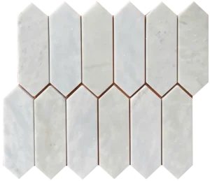 Mosaic Lục giác dẹt Trắng sữa