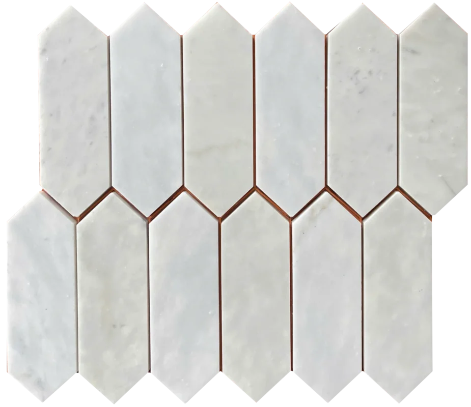 Mosaic Lục giác dẹt Trắng sữa