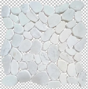 Mosaic sỏi Trắng sữa Bề mặt hon rung giả cổ